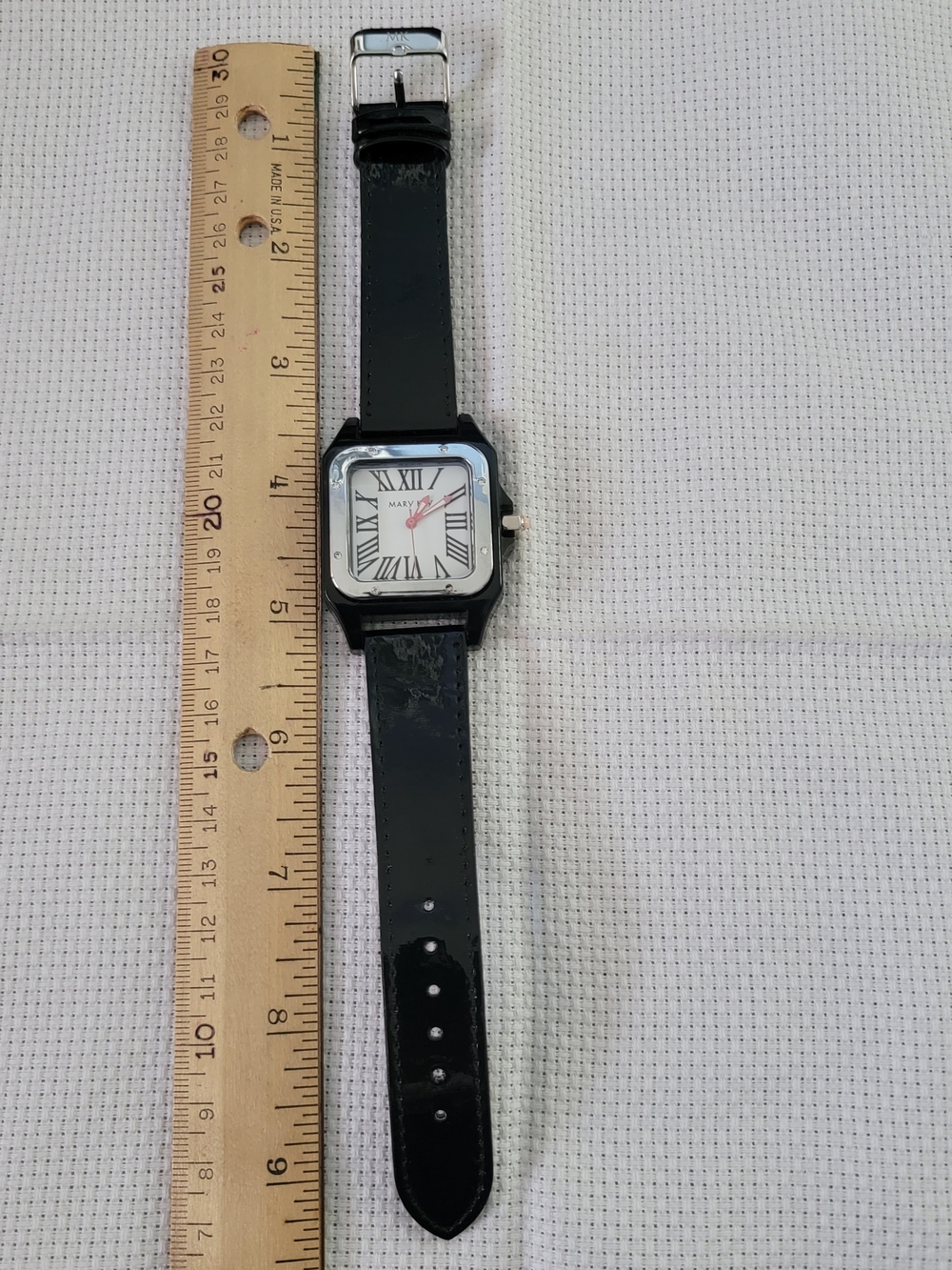 Mary Kay Black Strap Square Analog Watch with White Dial